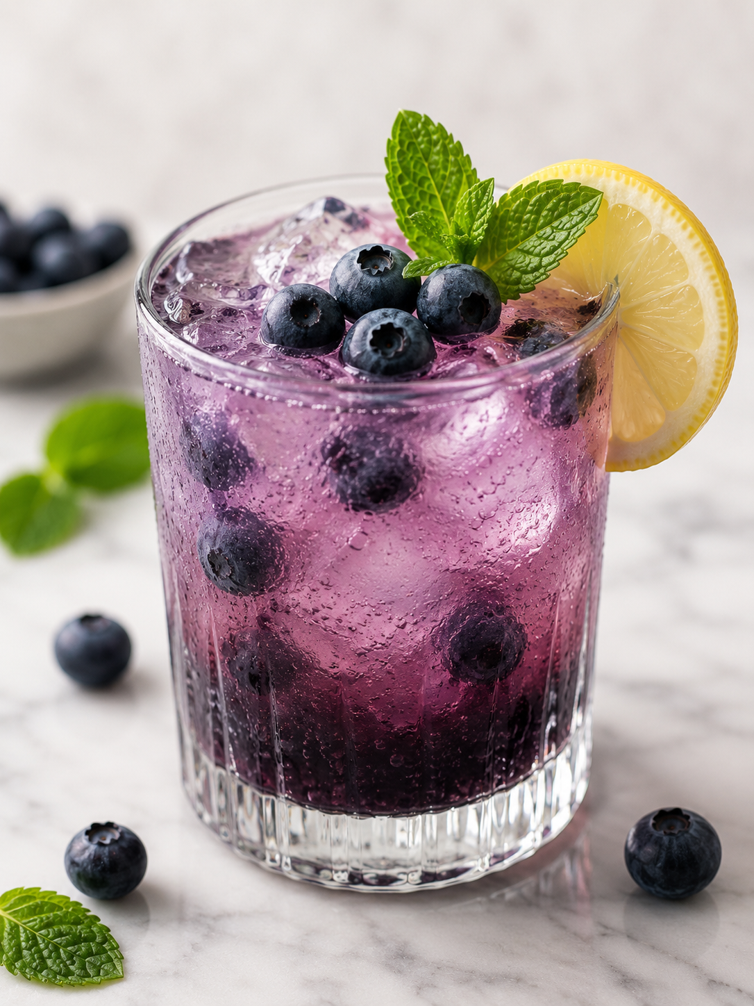 Blueberry Mint Sparkler Mocktail